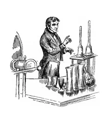 Michael Faraday donnant une conférence à la Royal Institution, Londres, 1835