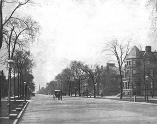 Avenue Michigan, vue vers le sud, Chicago, Illinois, USA, vers 1900