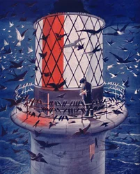Oiseaux migrateurs visitant le phare, 1935