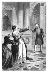 Miguel I du Portugal attaquant sa sœur, vers 1895