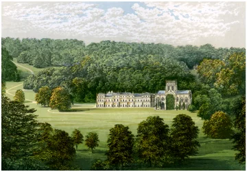 Abbaye de Milton, Dorset, maison du baron Hambro, vers 1880