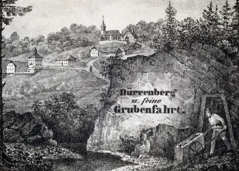 Mine de sel: scène du travail de la mine, Durrnberg, Autriche