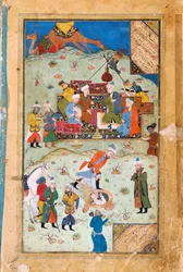 Miniature de la légende de Joseph et la femme de Potiphar par Jami