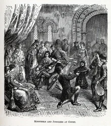 Ménestrels et jongleurs à la cour, 1882