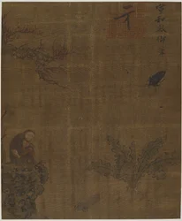 Singes, insectes et chou, possiblement dynastie Ming, 1368-1644