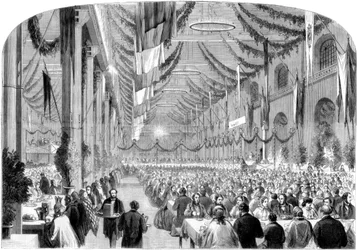 Festival monstre pour les employés des chemins de fer à Crewe, 1861