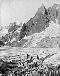 Mont Blanc du Tacul et la Dent du Requin, les Alpes, début du XXe siècle