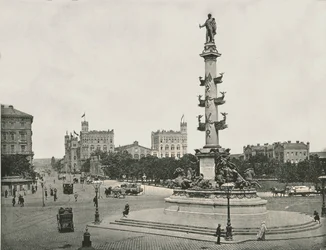 Monument à Wilhelm von Tegetthoff sur le Praterstern, Vienne, Autriche, 1895