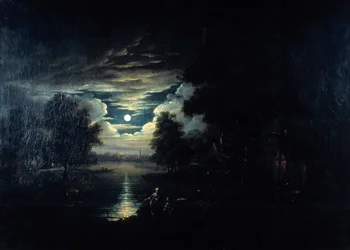 Lune reflétée dans un lac, 17e siècle