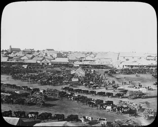 Marché du matin, Kimberley, Afrique du Sud, vers 1890