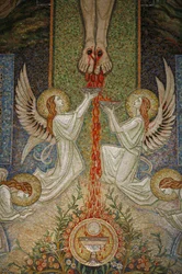 Mosaïque par Antoine Molkenboer : sang du Christ, Annecy, France