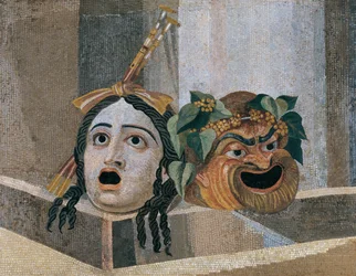 Mosaïque avec masques scéniques