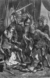 Meurtre du prince Édouard à Tewkesbury, 4 mai 1471, vers 1880