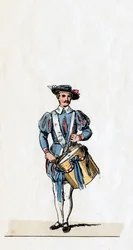 Musicien, costume pour la pièce de Shakespeare, Henry VIII, 19ème siècle