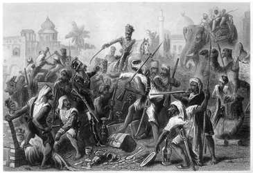 Sépoys mutins partageant le butin, 1857, vers 1860