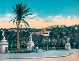 Naples - Entrée de la Villa Comunale, vers 1900