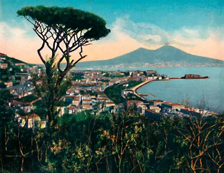 Naples - Panorama depuis la tombe de Virgile, vers 1900