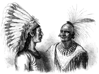Guerriers amérindiens, vers 1880