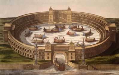 Naumachie dans un amphithéâtre romain