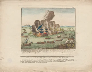 Bataille navale entre les flottes russe et ottomane dans la mer Noire les 28 et 29 juin 1788, 1788.
