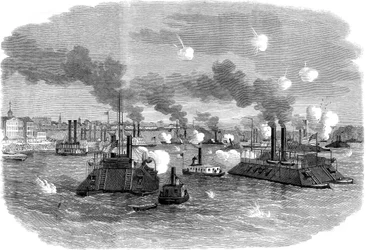 Bataille navale sur le Mississippi, Memphis, Tennessee, Guerre civile américaine, juillet 1862