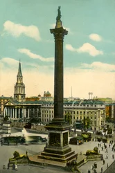 Colonne Nelson et Trafalgar Square, Londres, vers 1910