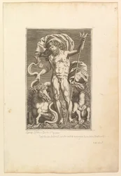 Neptune Entre Deux Chevaux Marins, vers 1560-80