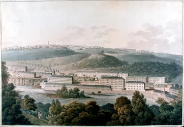Moulins de New Lanark, Écosse, vers 1815