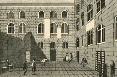 Newgate, cour intérieure, XVIIIe siècle