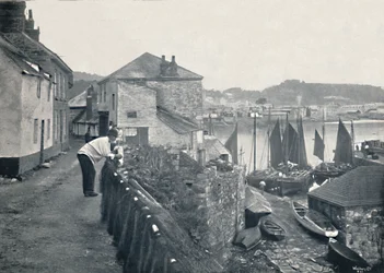 Newlyn - Vue du village et du port, 1895