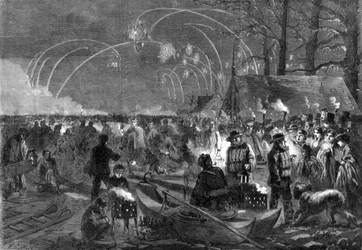 Scène nocturne sur la Serpentine, Londres, 19ème siècle