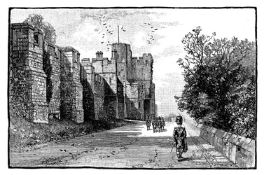 Terrasse nord et tour Wykeham, château de Windsor, vers 1888