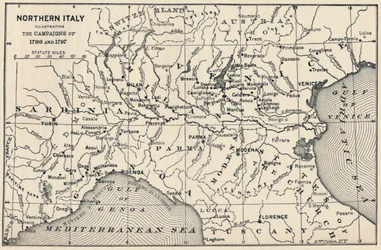 Italie du Nord - Illustrant les campagnes de 1796 et 1797