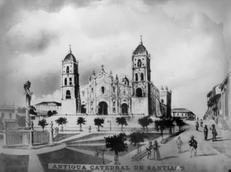 Vieille cathédrale de Santiago de Cuba, 1523, années 1920