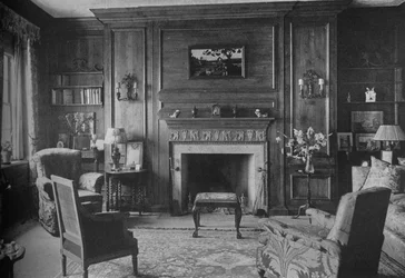 Ancien lambris géorgien dans le bureau de Miss Morgan, maison de Miss Anne Morgan, New York, 1924