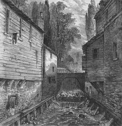 Ancien exutoire de la Serpentine à Knightsbridge, Londres, vers 1800, 1878