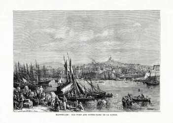 Vieux port et Notre-Dame de la Garde, Marseille, France, 1879