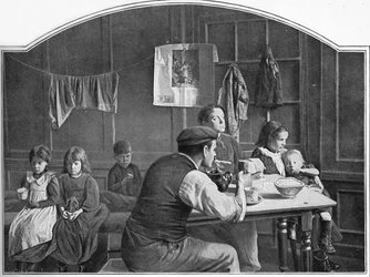 Vieille chambre dans Slumland, Londres, c1900 1901