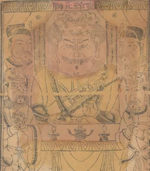 Cent trente-cinq gravures sur bois, y compris des images du Nouvel An nianh..., 19e-20e siècle