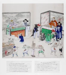 Une des peintures des Dix Cours de l
