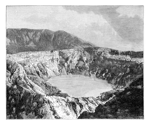 Un des trois cratères de Poas, vers 1890