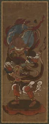 Un des douze deva : Fu-ten Vayu, fin 15ème-début 16ème siècle