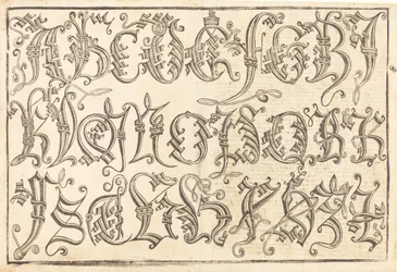 Alphabet ornemental, 1480-1490
