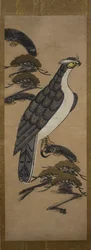 Otsu-e du faucon sur un pin, 18e siècle