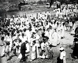 Rassemblement en plein air, Corée, 1900