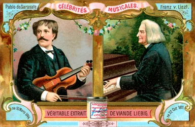 Pablo de Sarasate et Franz Liszt, vers 1900