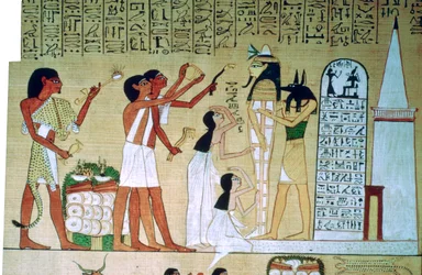 Page du Livre des Morts de Hunefer, de Thèbes, Égypte, 19e dynastie, vers 1300 av. J.-C.