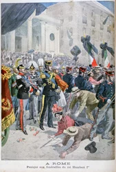 Panique aux funérailles du roi Humbert, Rome, 1900