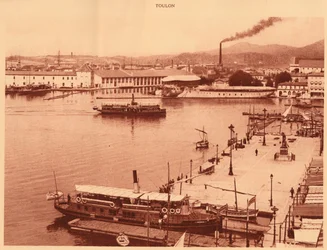 Panorama des quais à Toulon, 1930