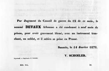 Par Jugement du Conseil, des affiches politiques françaises de la Commune de Paris, janvier 1871